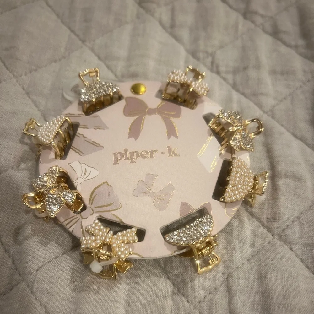Piper K Gold and Pearl Hair Clips